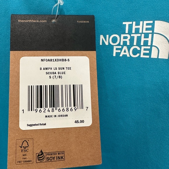 NWT Boys Northface Long Sleeve Sun Tee Small (7-8) - Picture 5 of 6